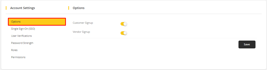 User tab of User exporting