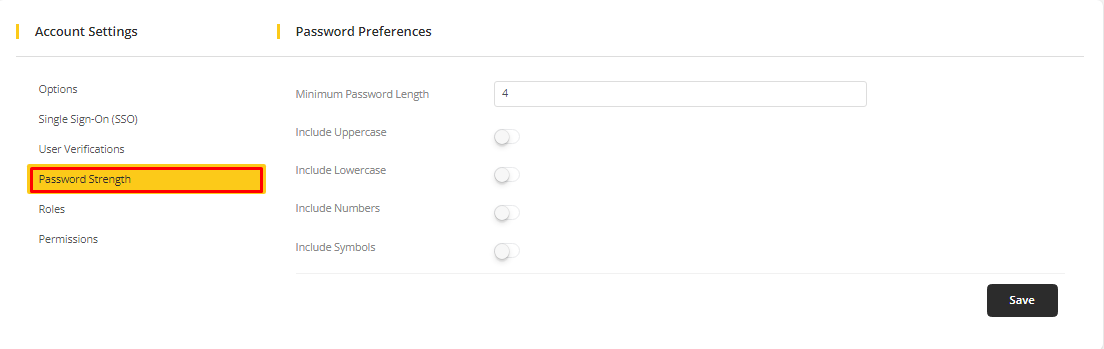 User tab of User exporting