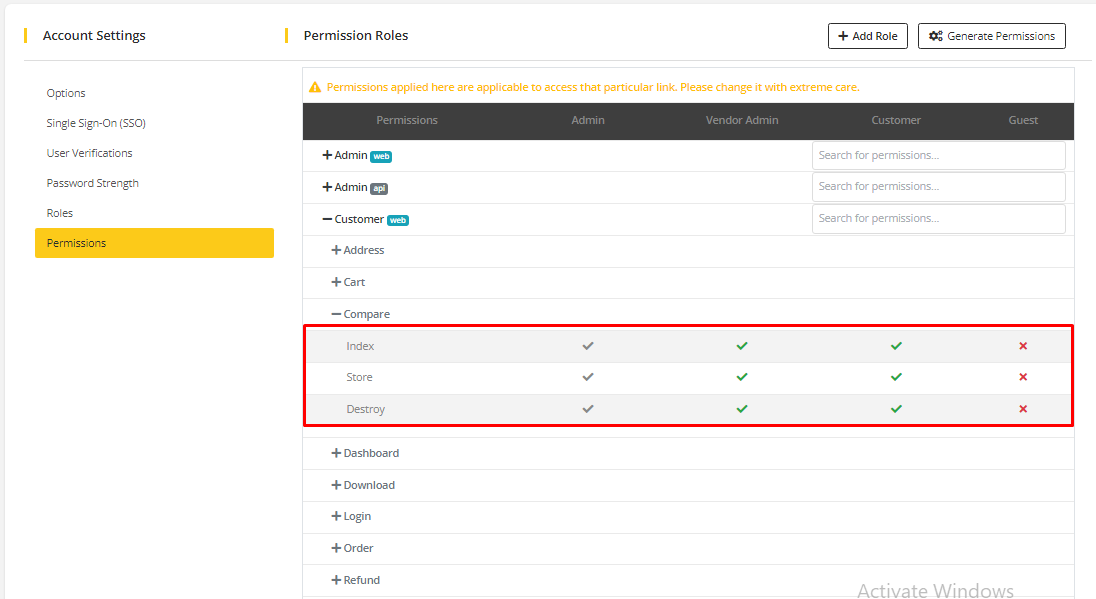 User tab of User exporting