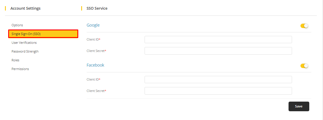 User tab of User exporting