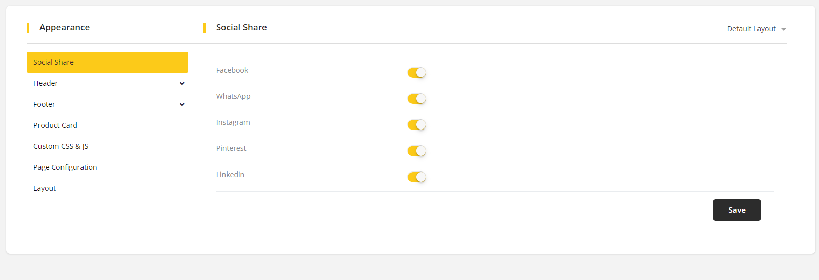 User tab of User exporting