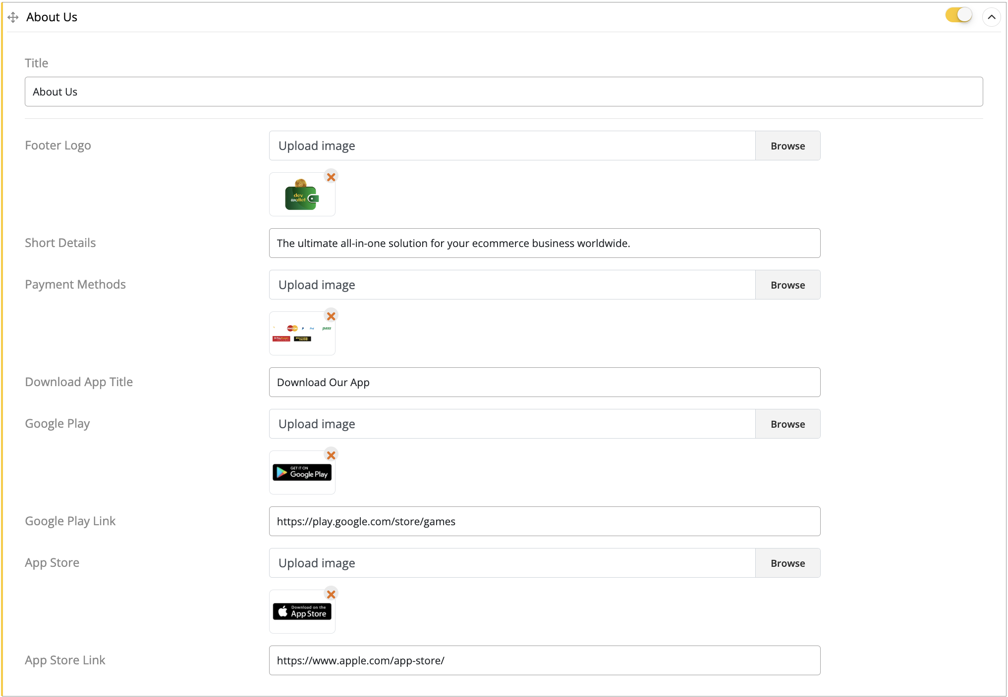 User tab of User exporting