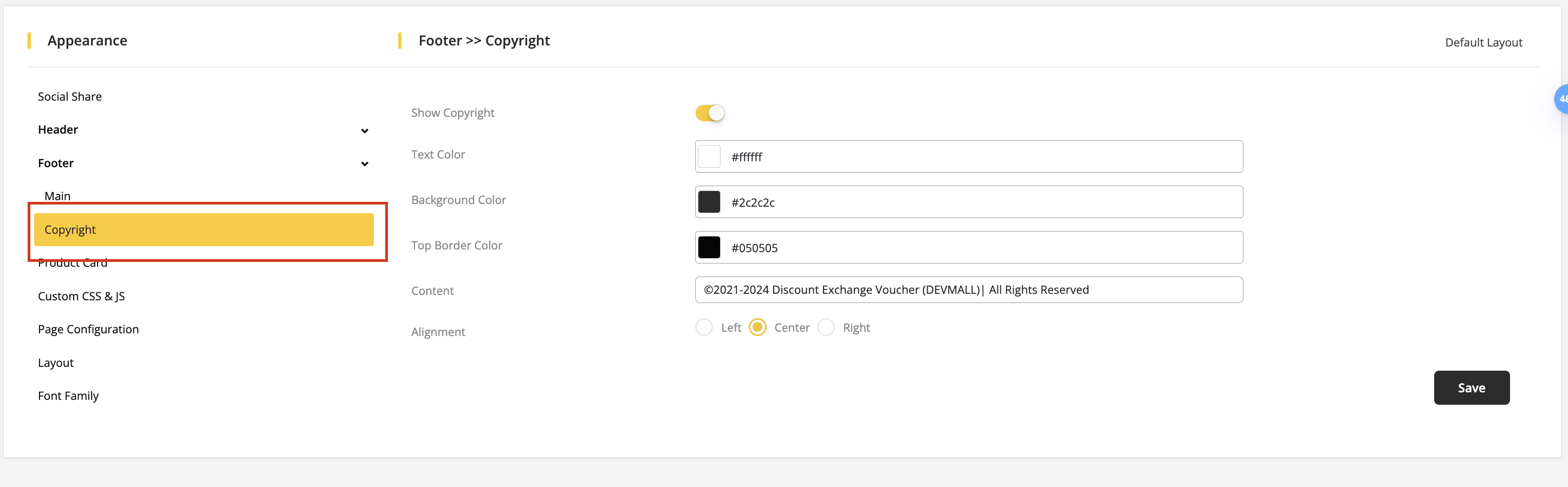 User tab of User exporting