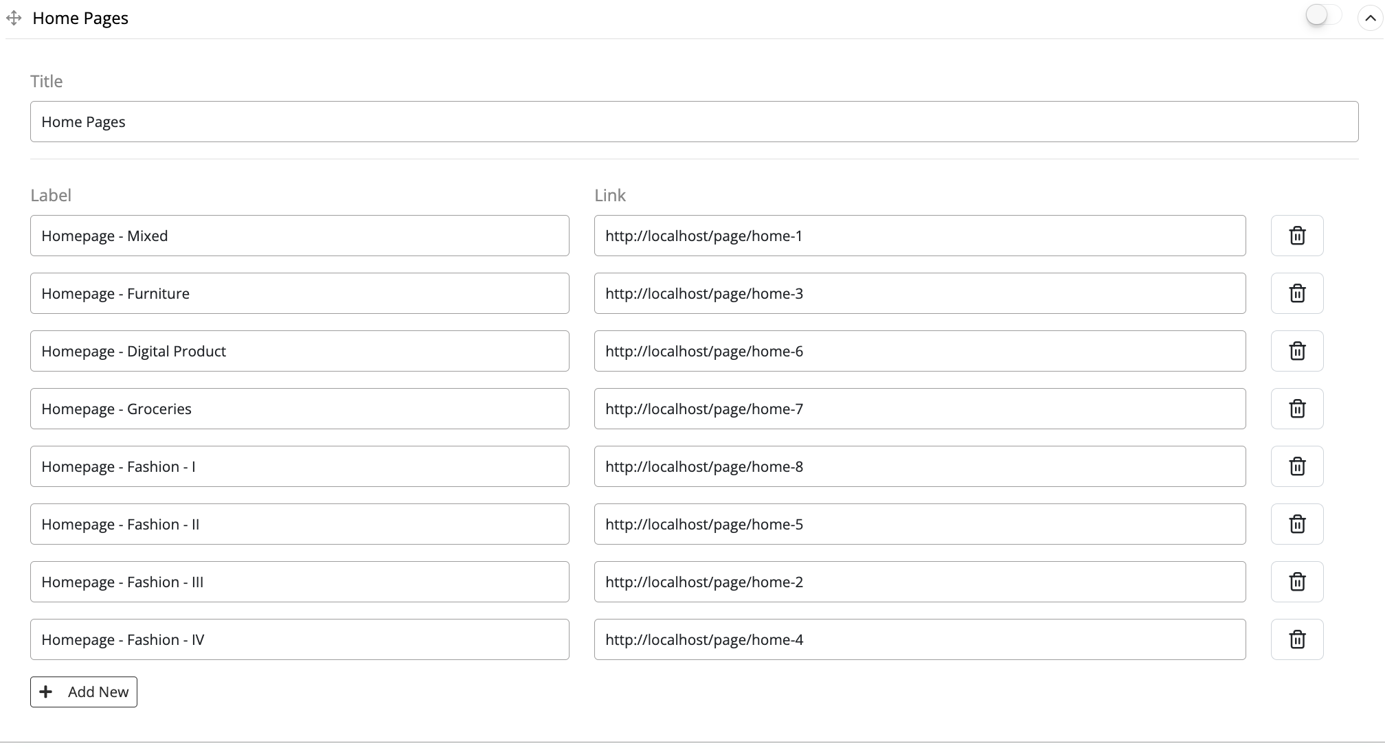User tab of User exporting