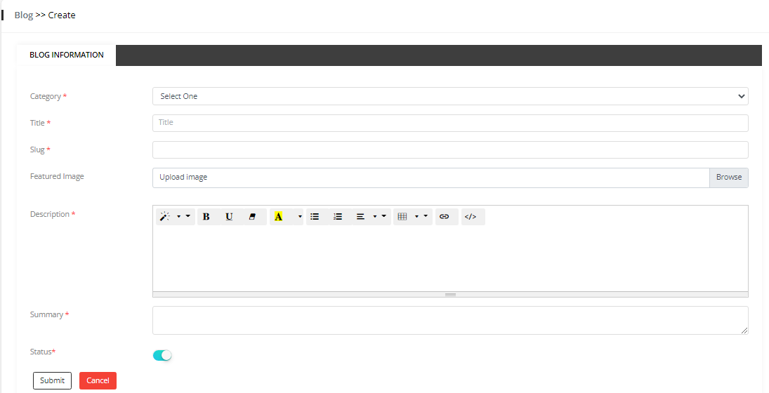 User tab of User exporting