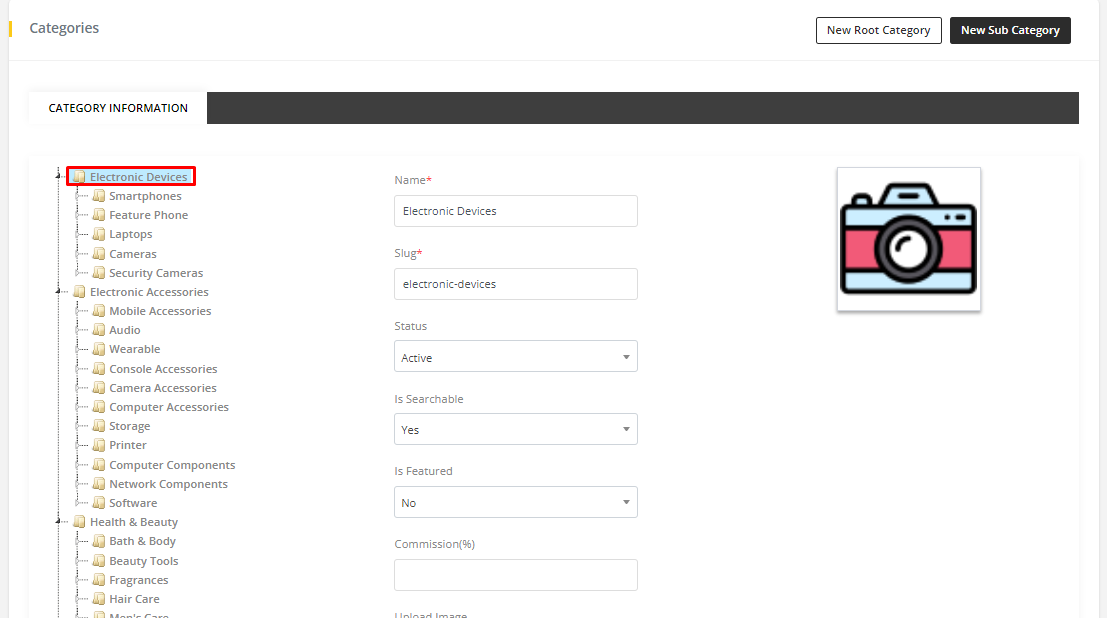User tab of User exporting