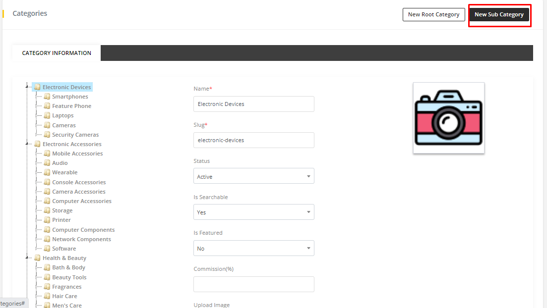 User tab of User exporting