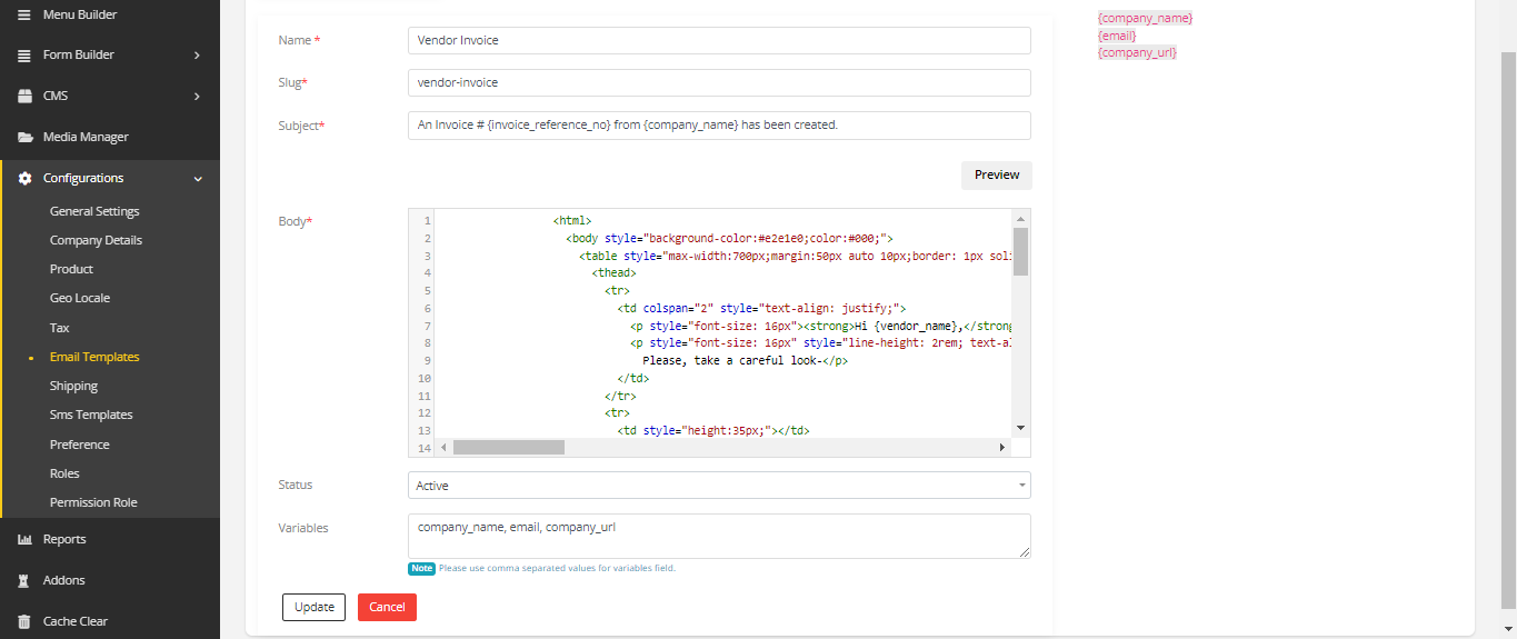 User tab of User exporting