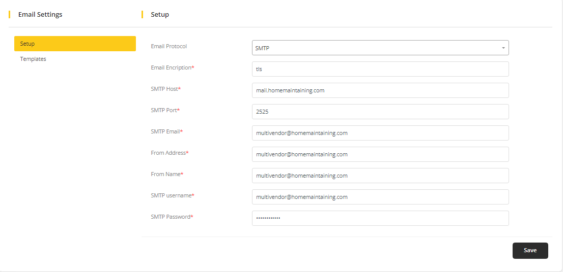 User tab of User exporting