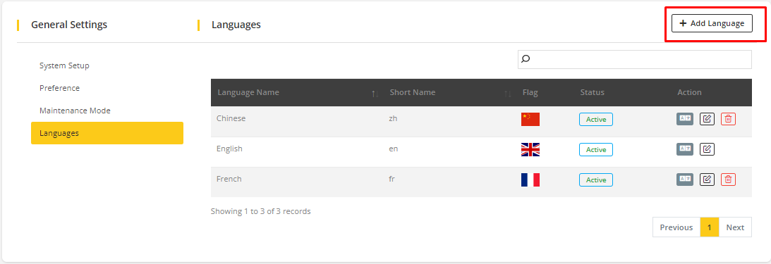 User tab of User exporting