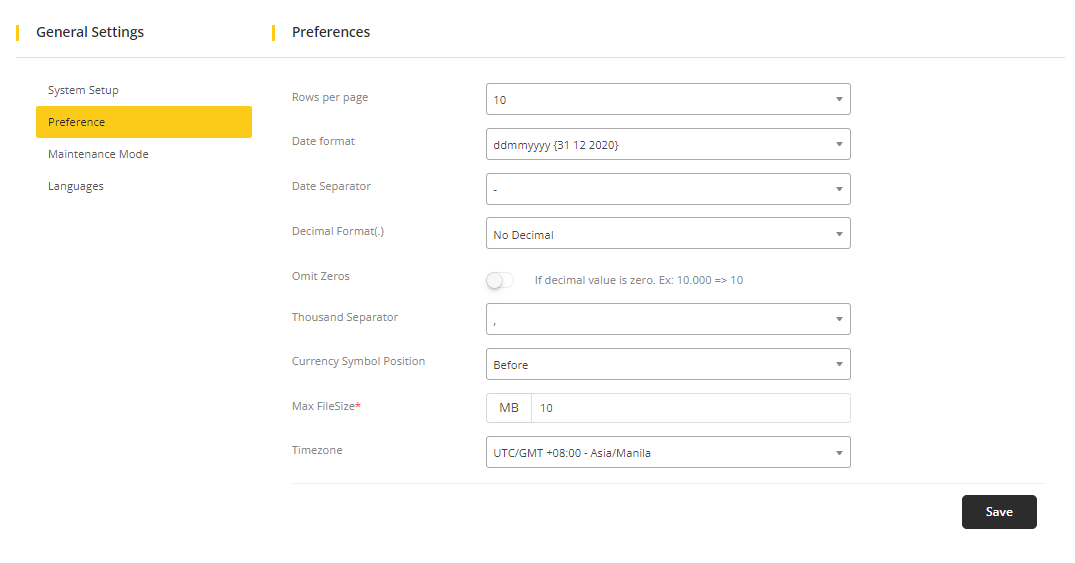 User tab of User exporting