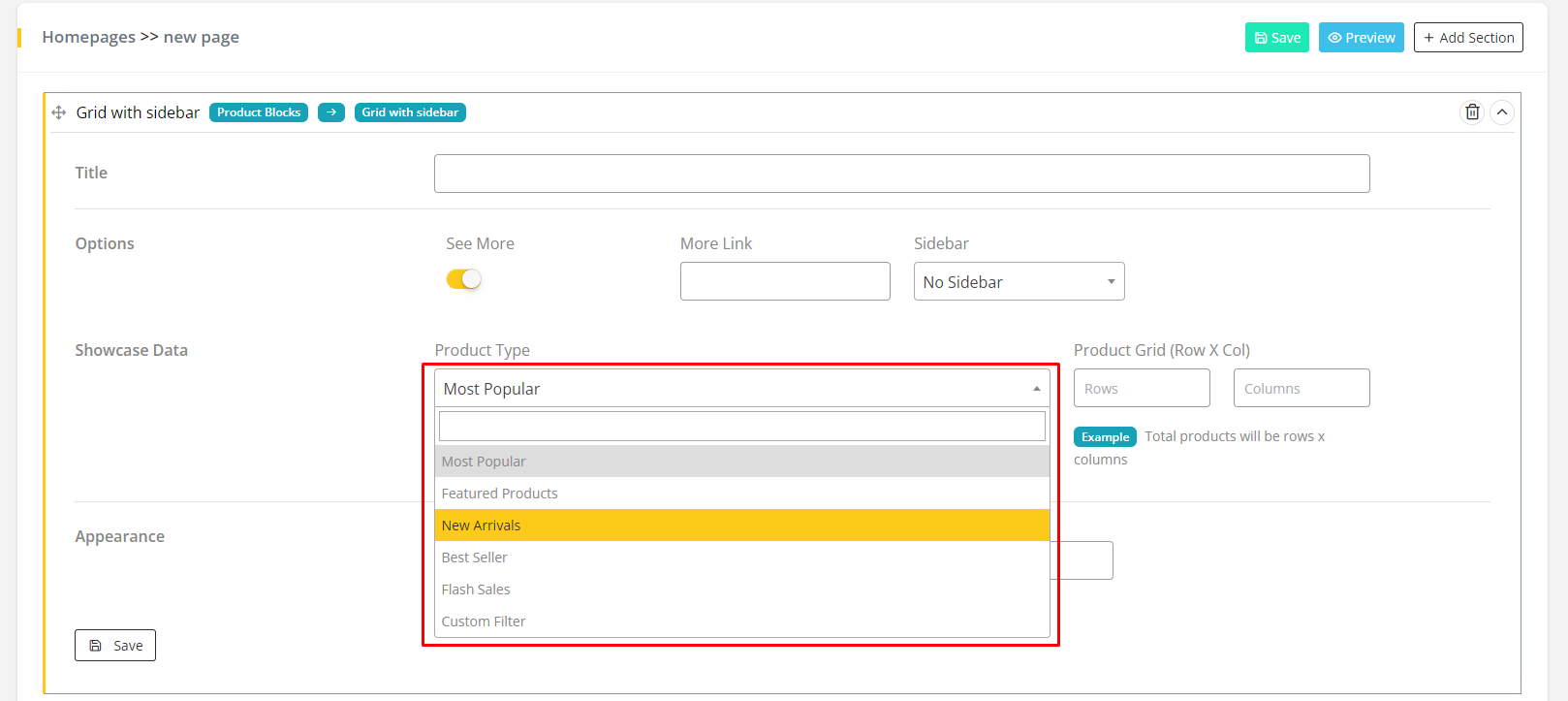 User tab of User exporting