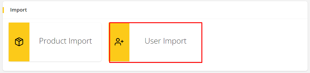 User tab of User exporting