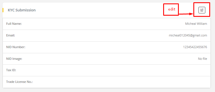 User tab of User exporting