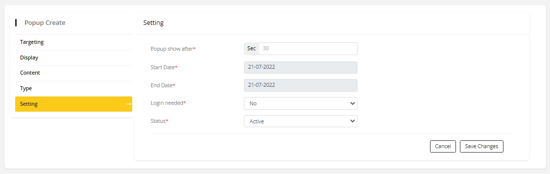 User tab of User exporting