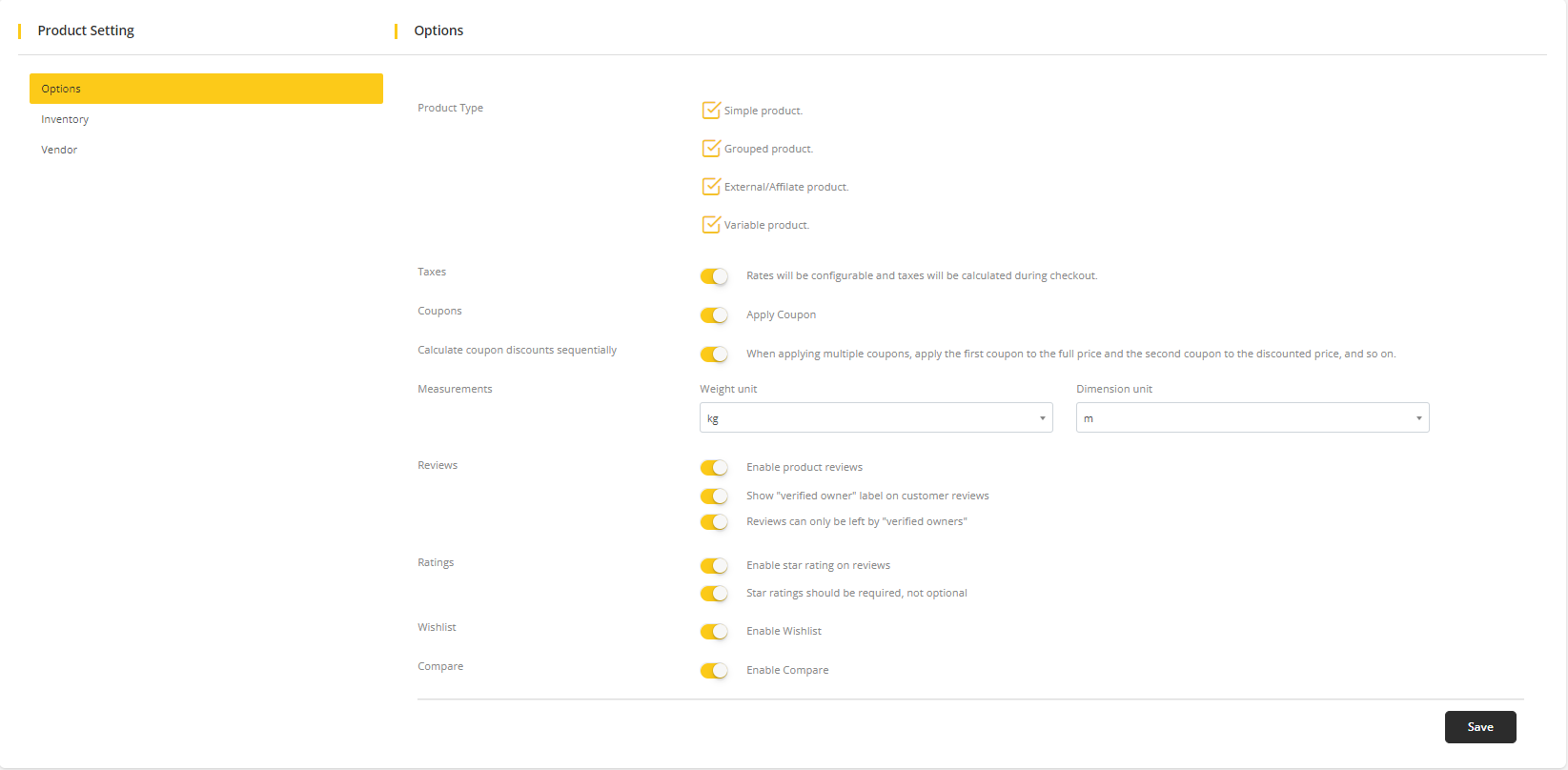 User tab of User exporting