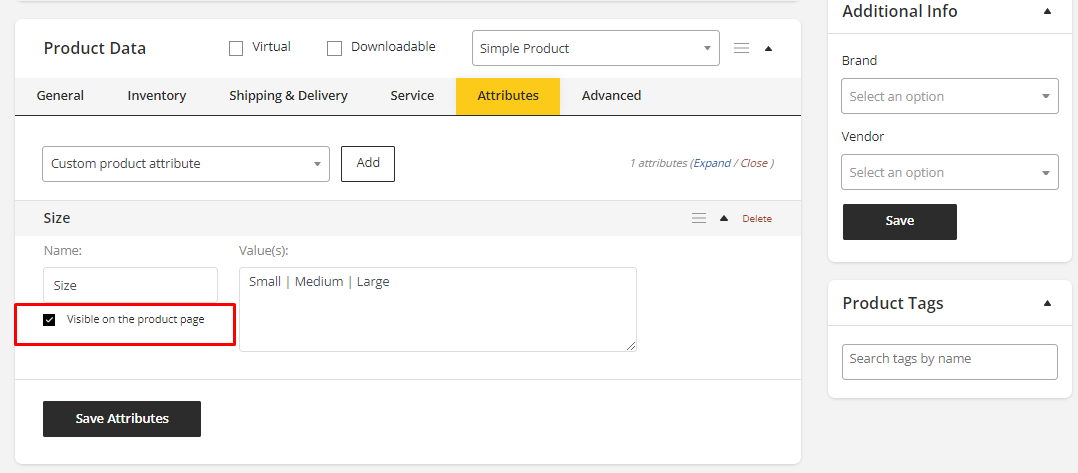 User tab of User exporting