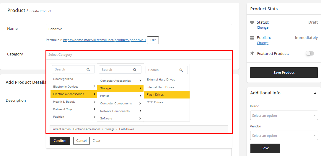 User tab of User exporting