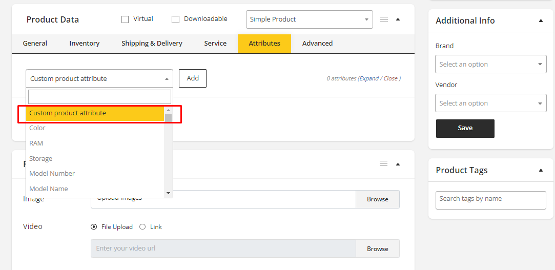User tab of User exporting