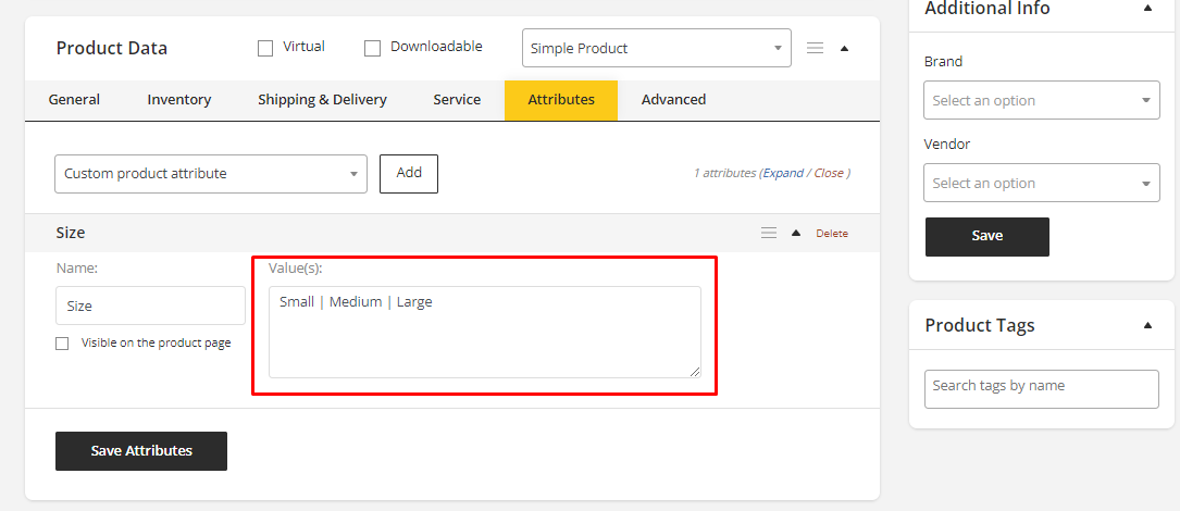User tab of User exporting
