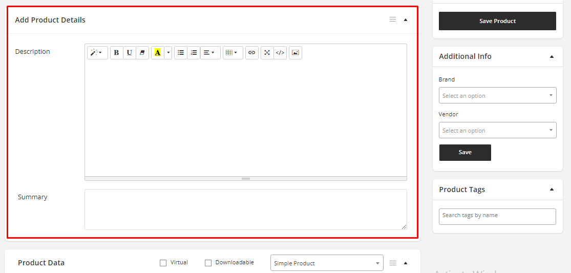 User tab of User exporting
