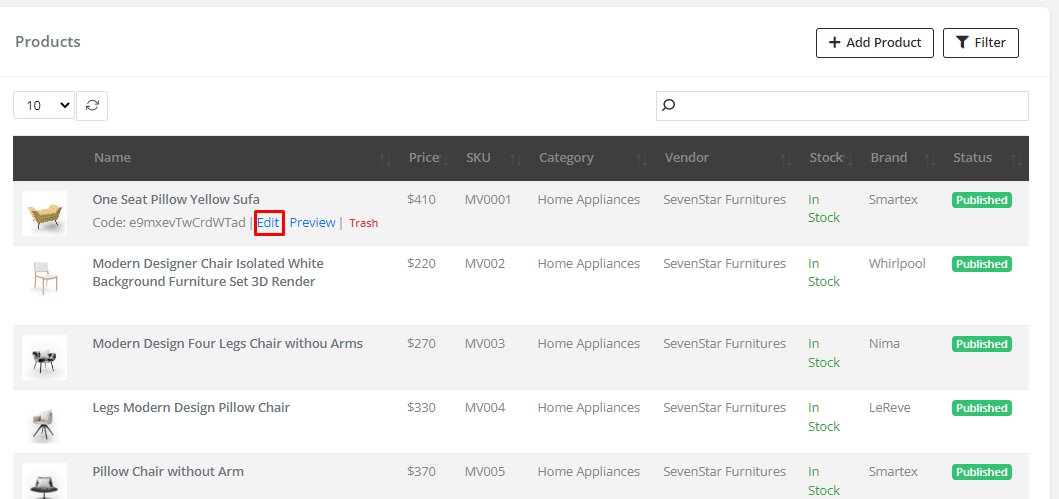 User tab of User exporting