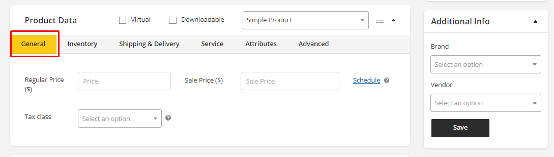 User tab of User exporting