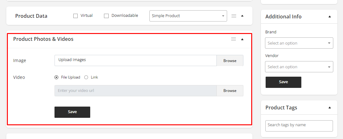 User tab of User exporting