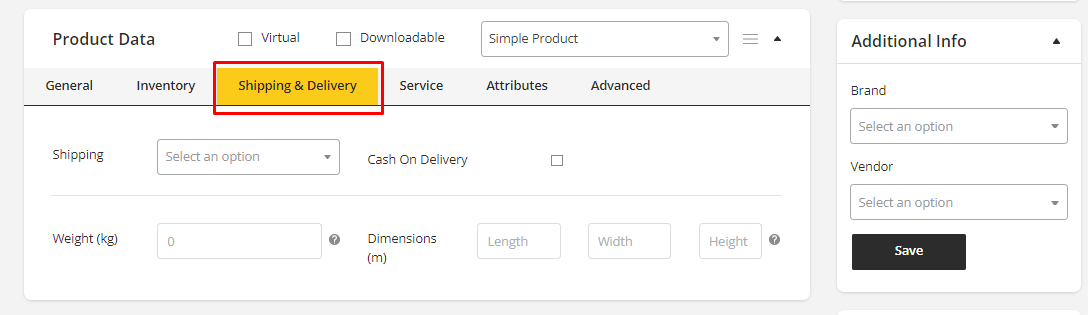 User tab of User exporting