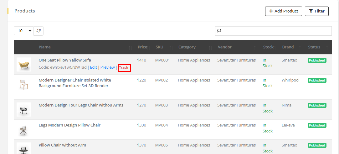 User tab of User exporting