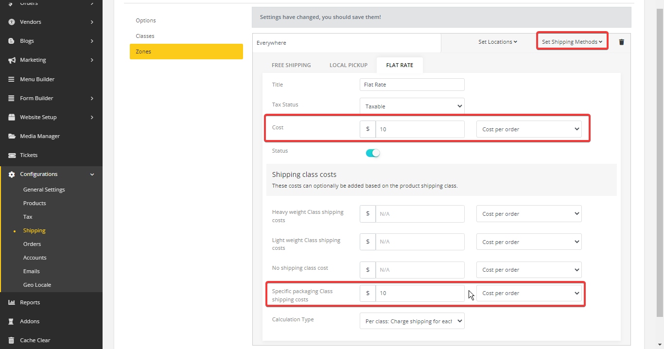 User tab of User exporting