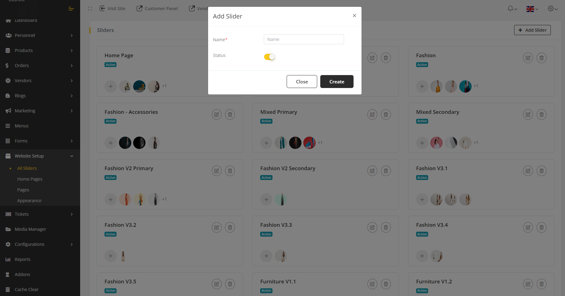 User tab of User exporting