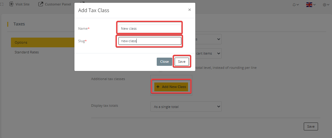 User tab of User exporting