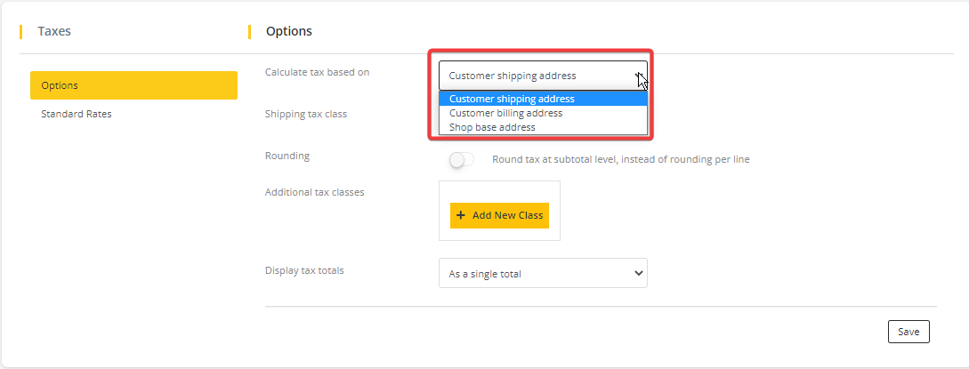 User tab of User exporting