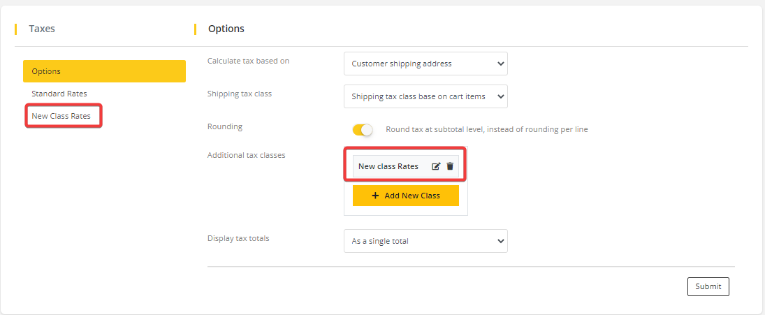 User tab of User exporting