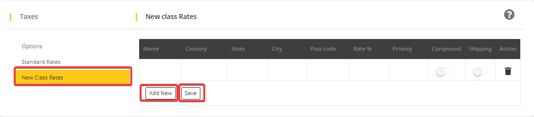 User tab of User exporting
