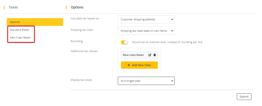 User tab of User exporting