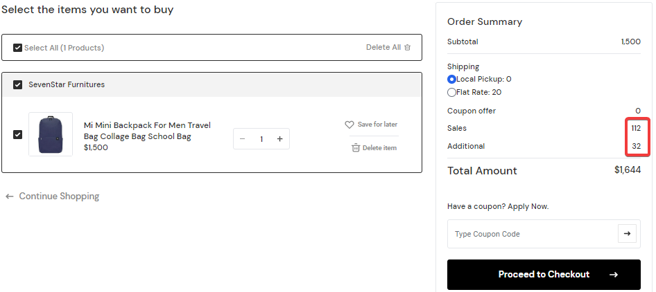 User tab of User exporting