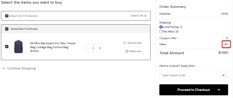 User tab of User exporting