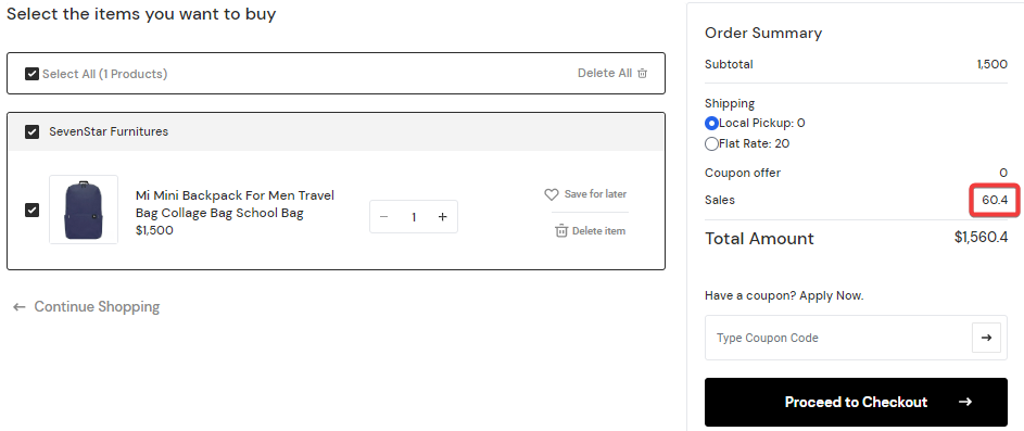 User tab of User exporting