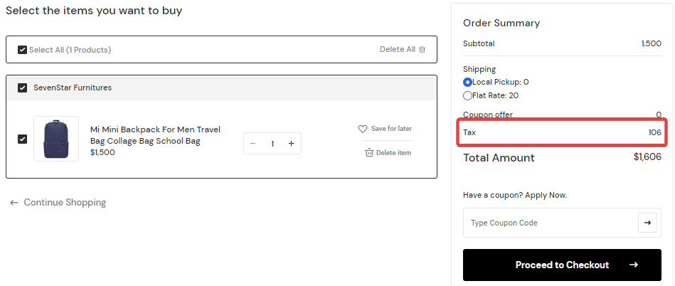User tab of User exporting