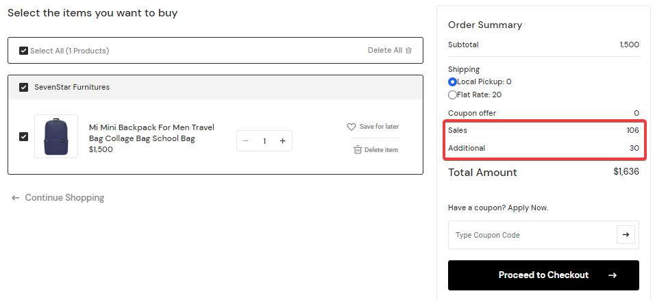 User tab of User exporting