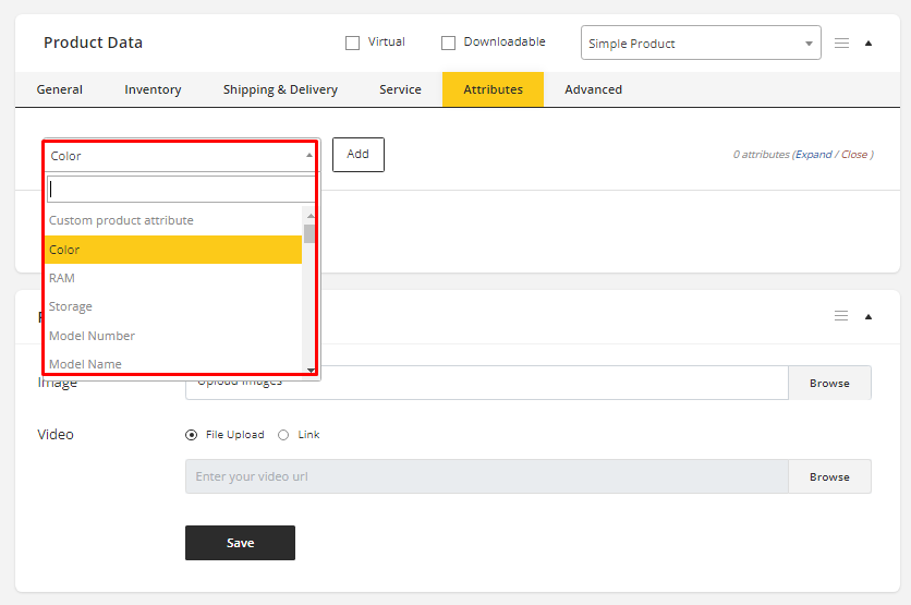 User tab of User exporting