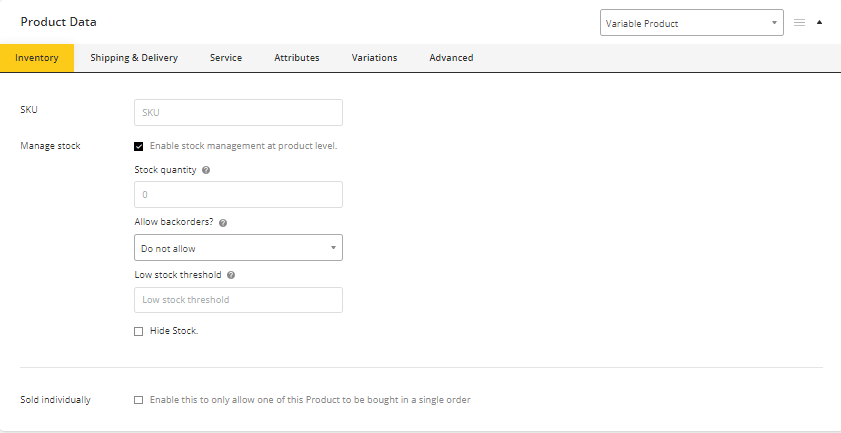 User tab of User exporting
